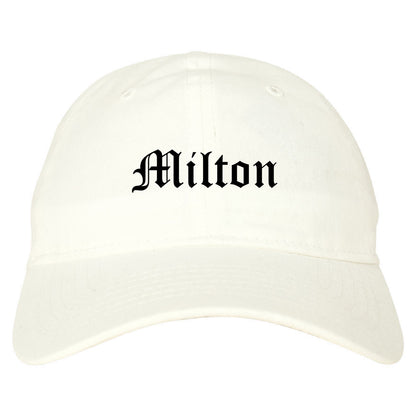 Milton Washington WA Old English Mens Dad Hat Baseball Cap White