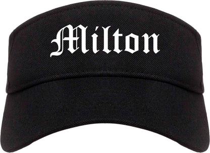 Milton Washington WA Old English Mens Visor Cap Hat Black