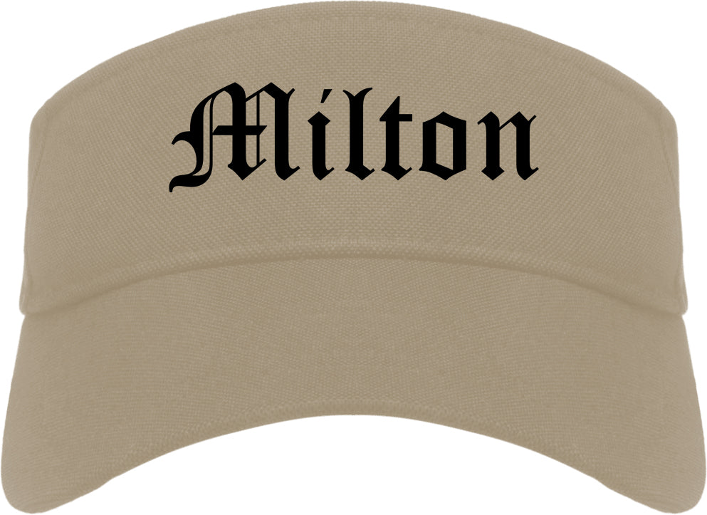 Milton Washington WA Old English Mens Visor Cap Hat Khaki