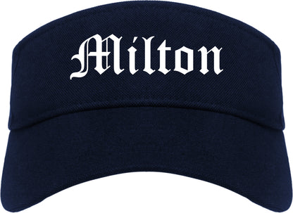 Milton Washington WA Old English Mens Visor Cap Hat Navy Blue