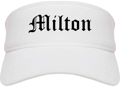 Milton Washington WA Old English Mens Visor Cap Hat White