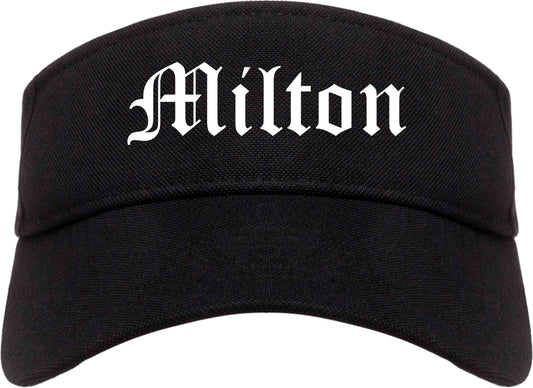Milton Wisconsin WI Old English Mens Visor Cap Hat Black
