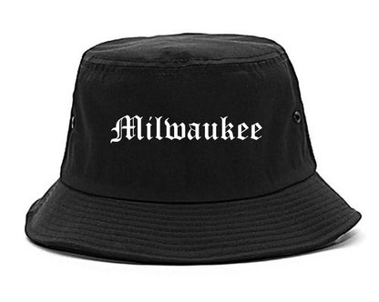 Milwaukee Wisconsin WI Old English Mens Bucket Hat Black