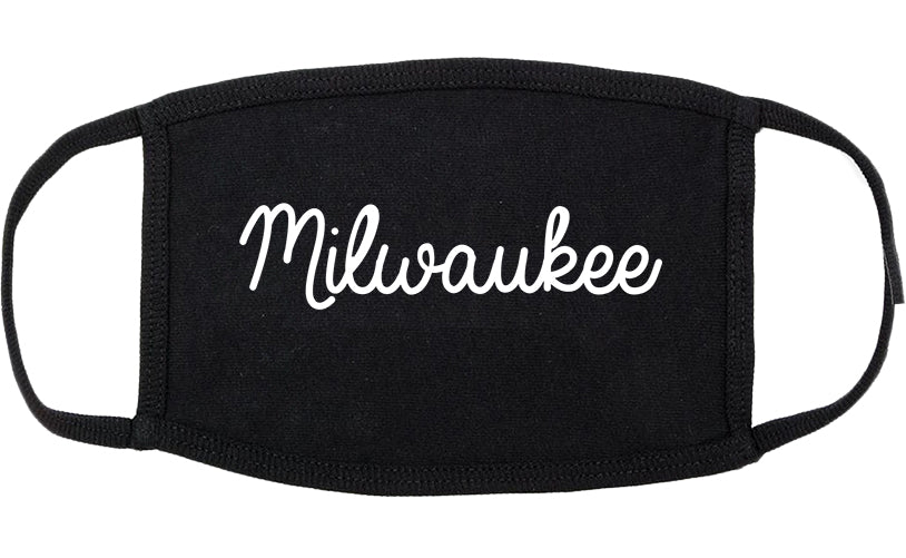 Milwaukee Wisconsin WI Script Cotton Face Mask Black