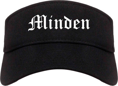 Minden Louisiana LA Old English Mens Visor Cap Hat Black