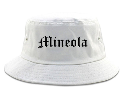Mineola Texas TX Old English Mens Bucket Hat White