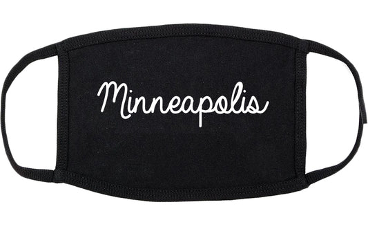 Minneapolis Minnesota MN Script Cotton Face Mask Black