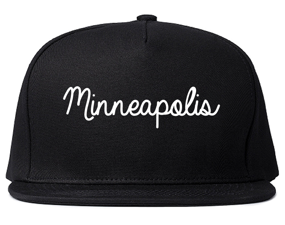 Minneapolis Minnesota MN Script Mens Snapback Hat Black
