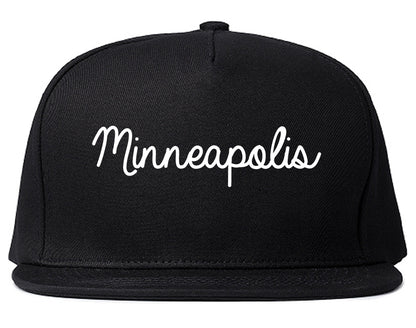 Minneapolis Minnesota MN Script Mens Snapback Hat Black
