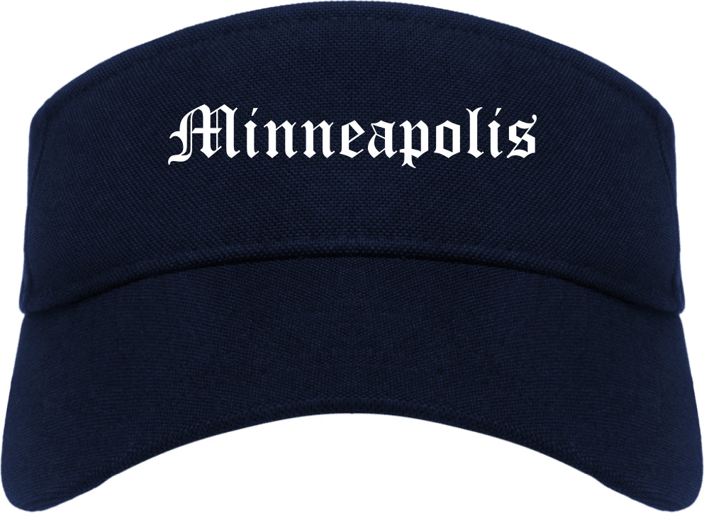 Minneapolis Minnesota MN Old English Mens Visor Cap Hat Navy Blue