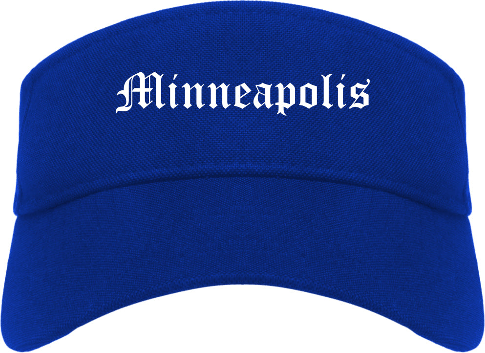 Minneapolis Minnesota MN Old English Mens Visor Cap Hat Royal Blue