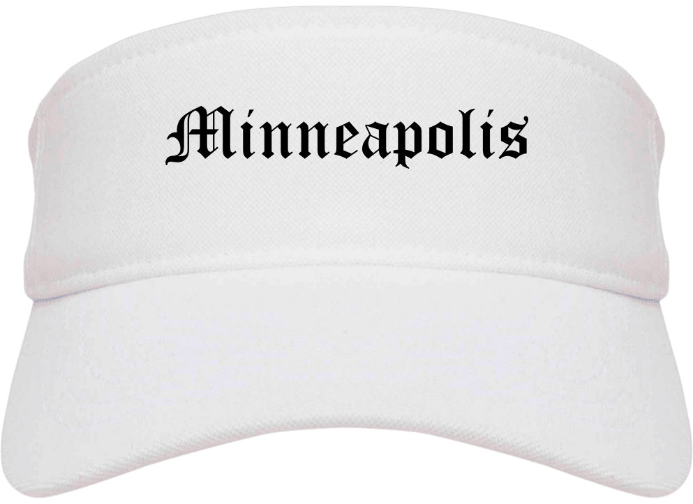Minneapolis Minnesota MN Old English Mens Visor Cap Hat White