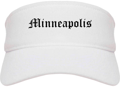 Minneapolis Minnesota MN Old English Mens Visor Cap Hat White