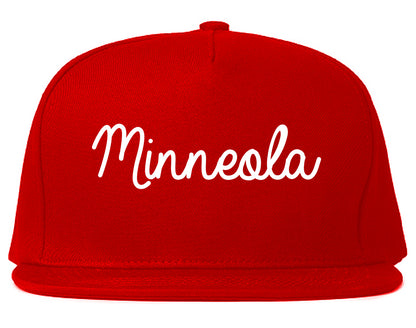 Minneola Florida FL Script Mens Snapback Hat Red