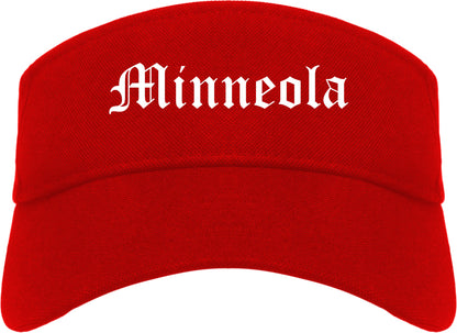 Minneola Florida FL Old English Mens Visor Cap Hat Red