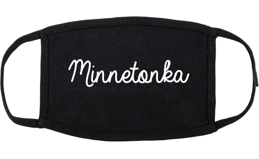 Minnetonka Minnesota MN Script Cotton Face Mask Black