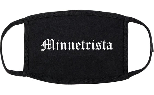 Minnetrista Minnesota MN Old English Cotton Face Mask Black