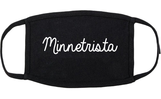 Minnetrista Minnesota MN Script Cotton Face Mask Black