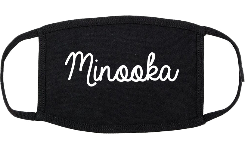 Minooka Illinois IL Script Cotton Face Mask Black