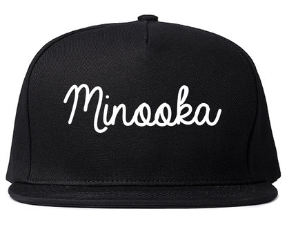 Minooka Illinois IL Script Mens Snapback Hat Black