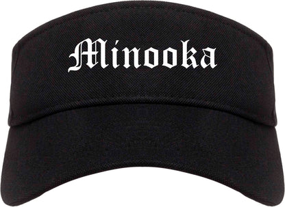 Minooka Illinois IL Old English Mens Visor Cap Hat Black