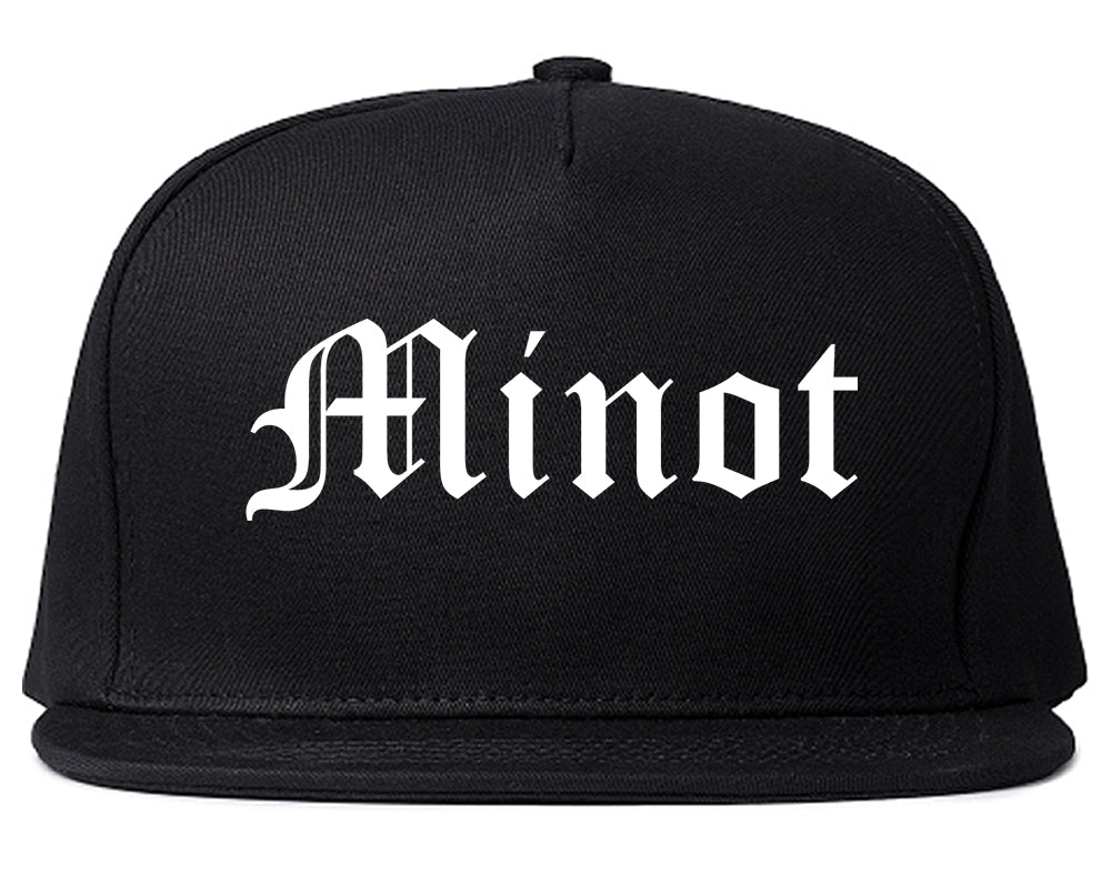 Minot North Dakota ND Old English Mens Snapback Hat Black