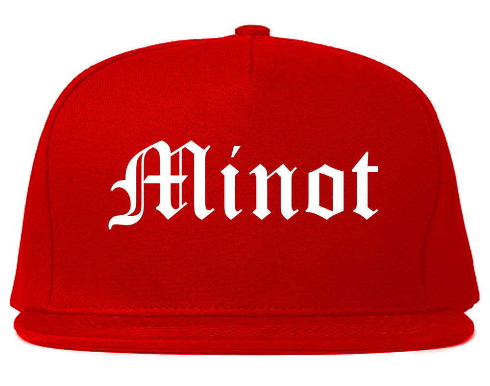 Minot North Dakota ND Old English Mens Snapback Hat Red