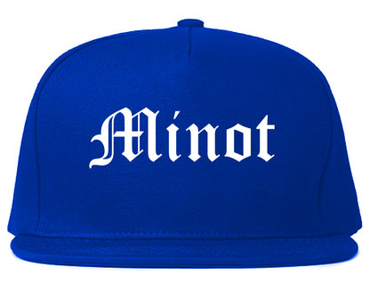 Minot North Dakota ND Old English Mens Snapback Hat Royal Blue