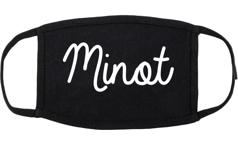 Minot North Dakota ND Script Cotton Face Mask Black