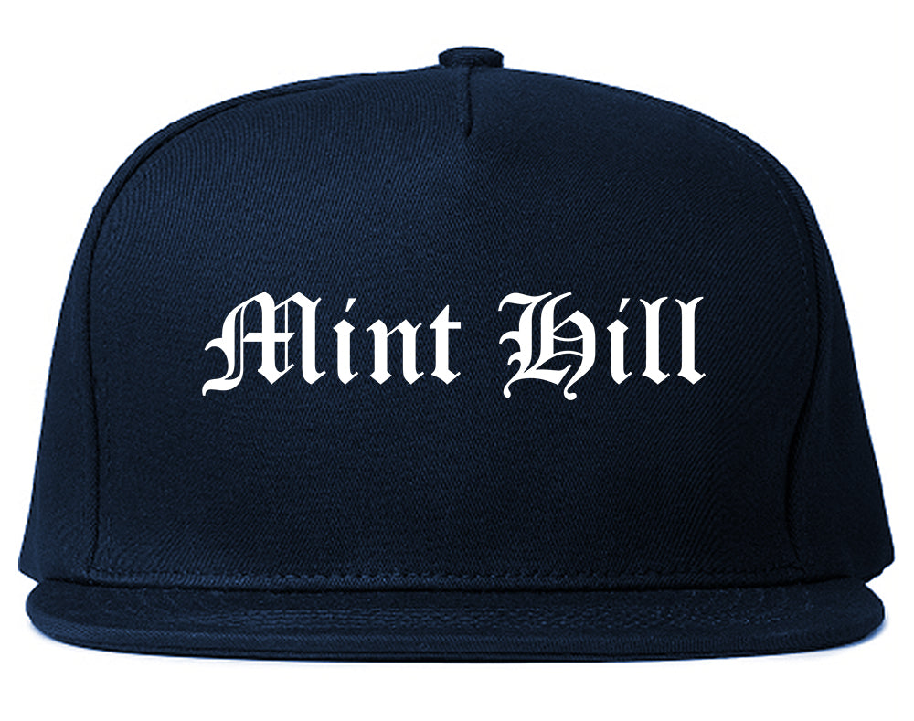 Mint Hill North Carolina NC Old English Mens Snapback Hat Navy Blue
