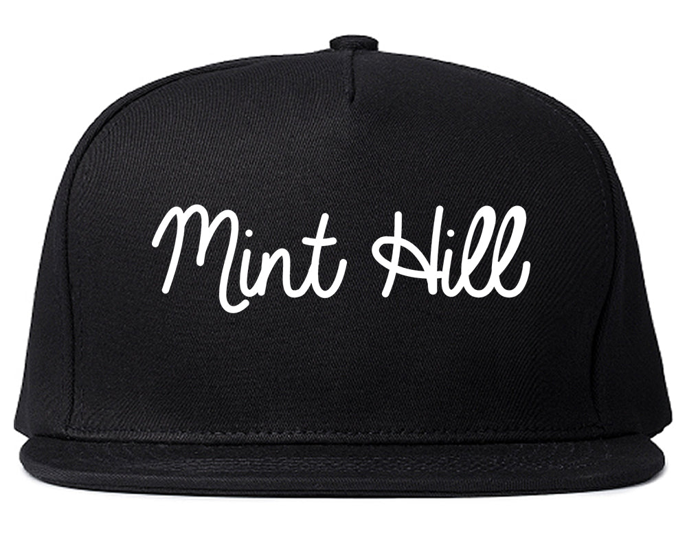 Mint Hill North Carolina NC Script Mens Snapback Hat Black