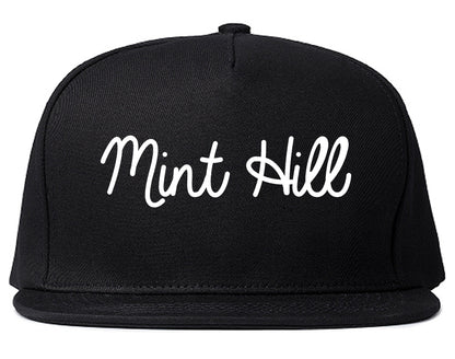 Mint Hill North Carolina NC Script Mens Snapback Hat Black