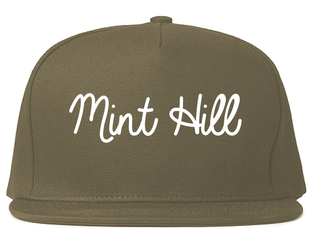 Mint Hill North Carolina NC Script Mens Snapback Hat Grey