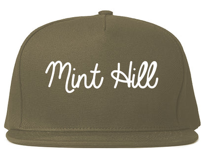Mint Hill North Carolina NC Script Mens Snapback Hat Grey