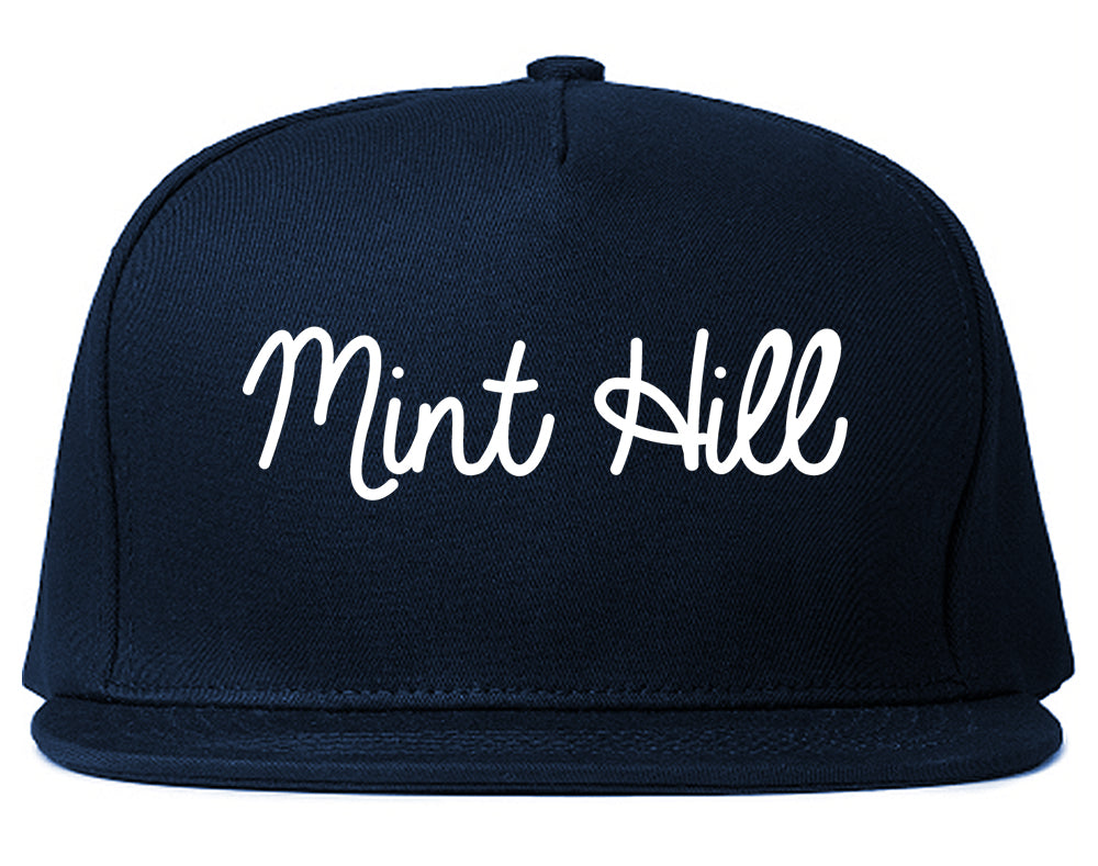 Mint Hill North Carolina NC Script Mens Snapback Hat Navy Blue