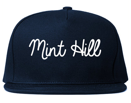 Mint Hill North Carolina NC Script Mens Snapback Hat Navy Blue