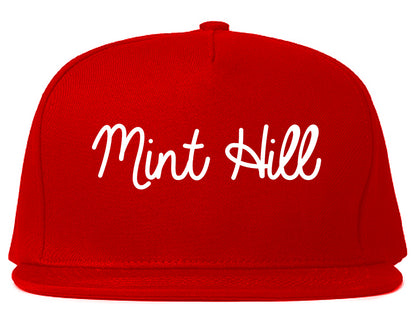 Mint Hill North Carolina NC Script Mens Snapback Hat Red