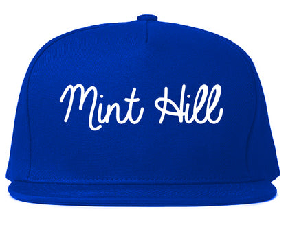 Mint Hill North Carolina NC Script Mens Snapback Hat Royal Blue