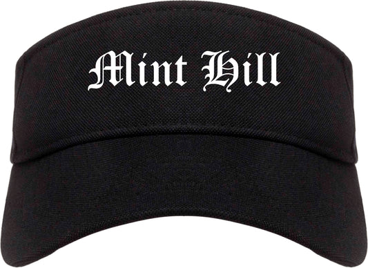 Mint Hill North Carolina NC Old English Mens Visor Cap Hat Black