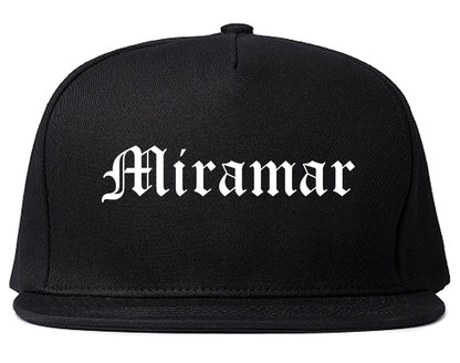 Miramar Florida FL Old English Mens Snapback Hat Black
