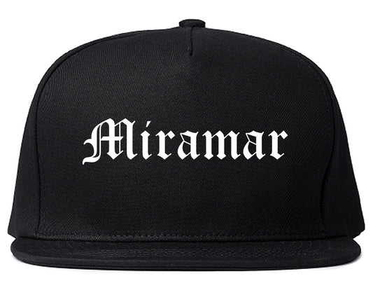 Miramar Florida FL Old English Mens Snapback Hat Black