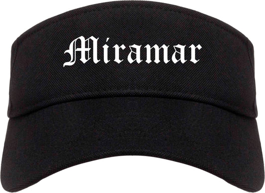 Miramar Florida FL Old English Mens Visor Cap Hat Black