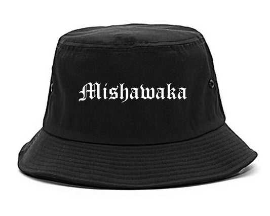 Mishawaka Indiana IN Old English Mens Bucket Hat Black