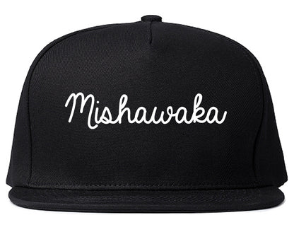 Mishawaka Indiana IN Script Mens Snapback Hat Black