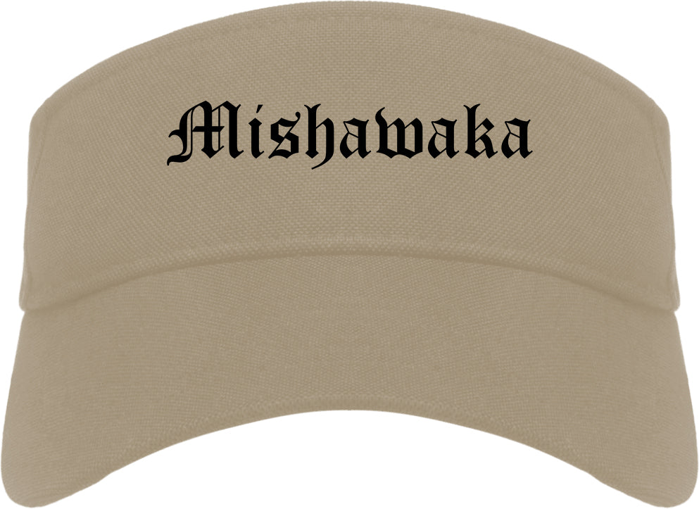 Mishawaka Indiana IN Old English Mens Visor Cap Hat Khaki