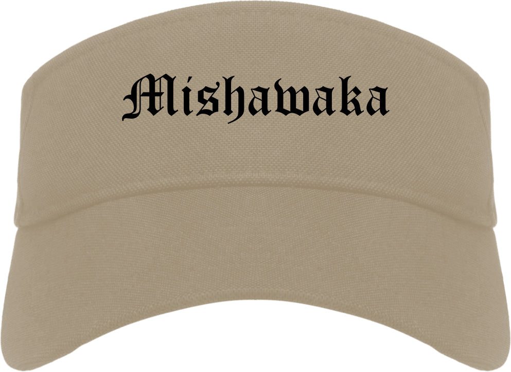 Mishawaka Indiana IN Old English Mens Visor Cap Hat Khaki