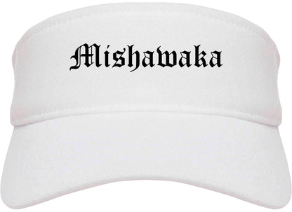 Mishawaka Indiana IN Old English Mens Visor Cap Hat White