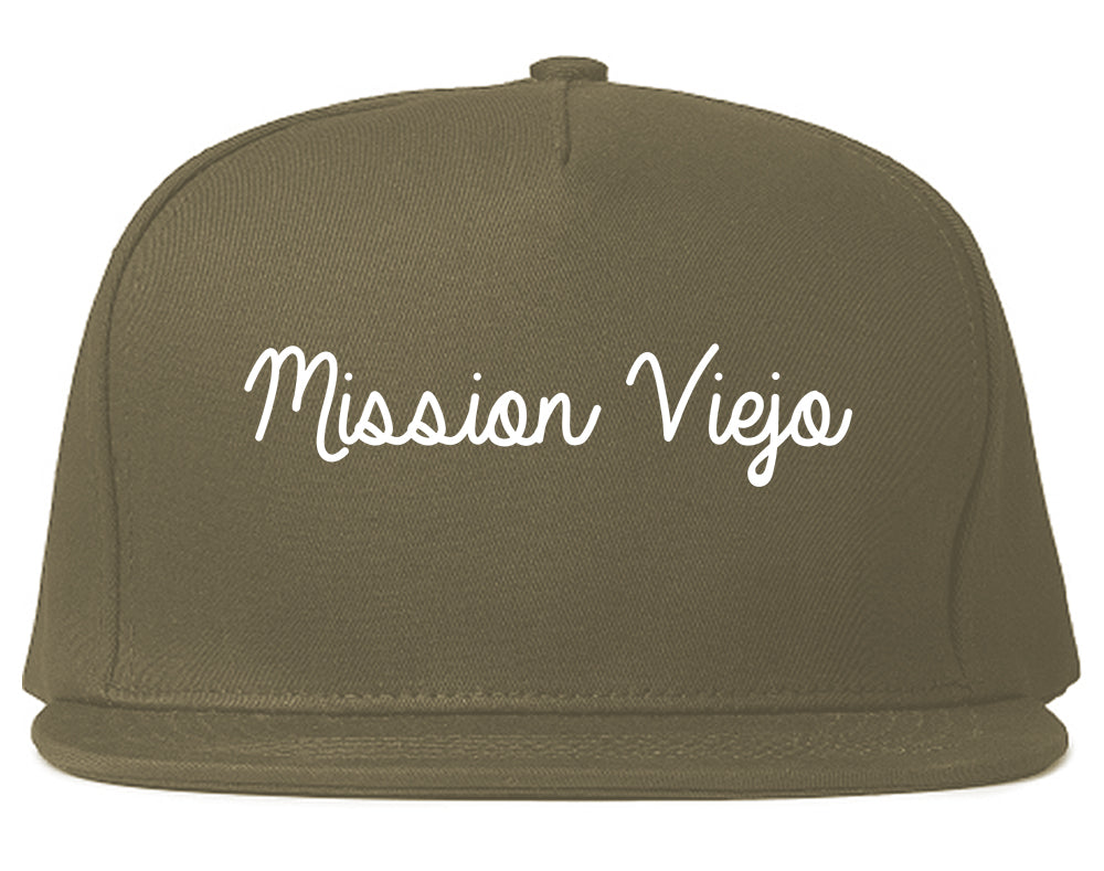 Mission Viejo California CA Script Mens Snapback Hat Grey
