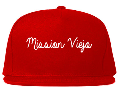 Mission Viejo California CA Script Mens Snapback Hat Red