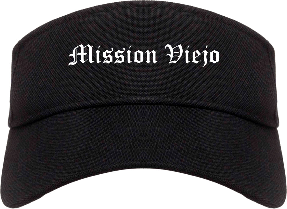 Mission Viejo California CA Old English Mens Visor Cap Hat Black